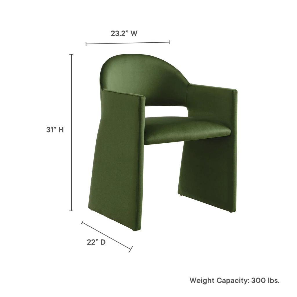 Talia Performance Velvet Dining Armchair