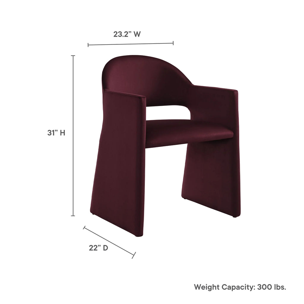 Talia Performance Velvet Dining Armchair