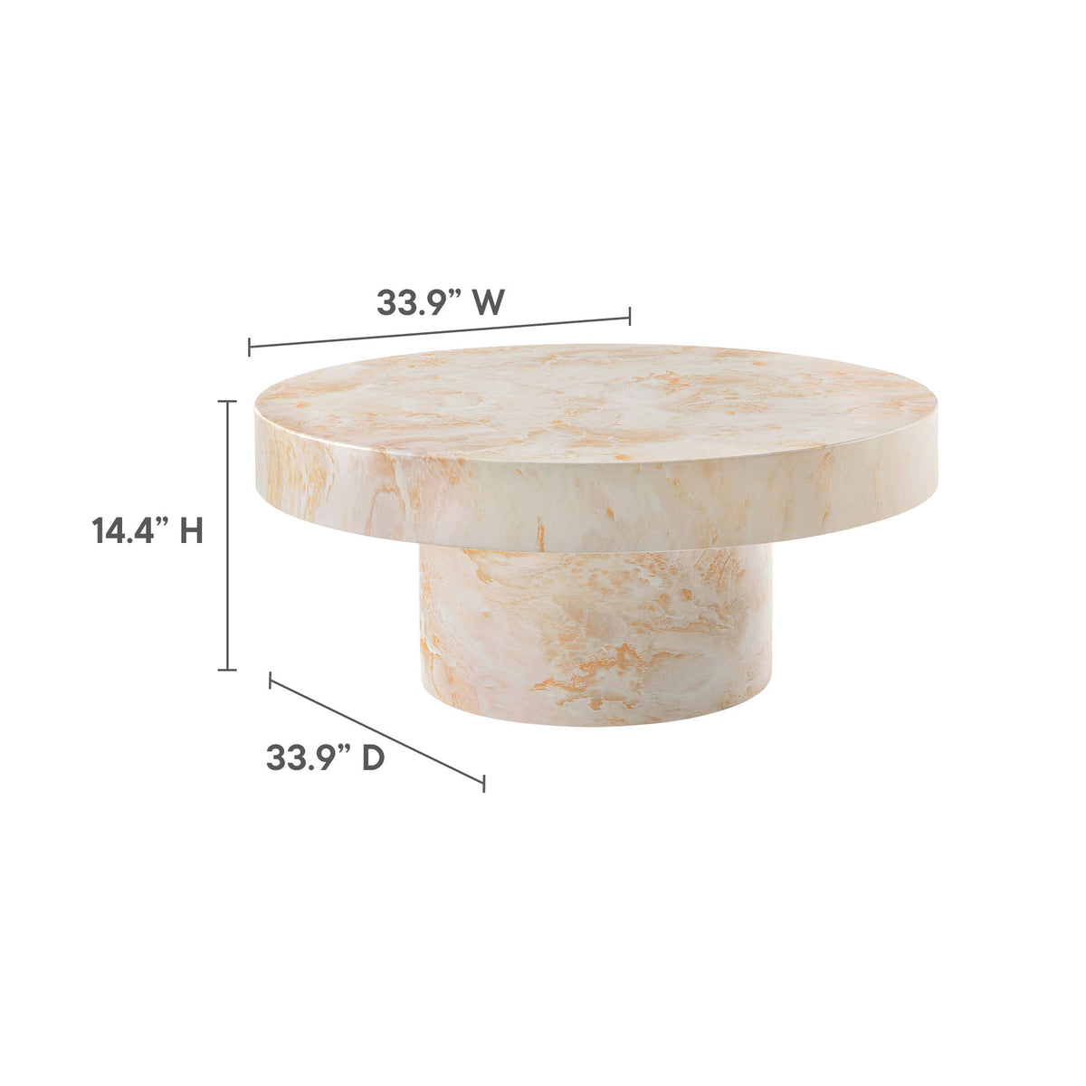 Alora Indoor - Outdoor Patio Concrete Round Coffee Table