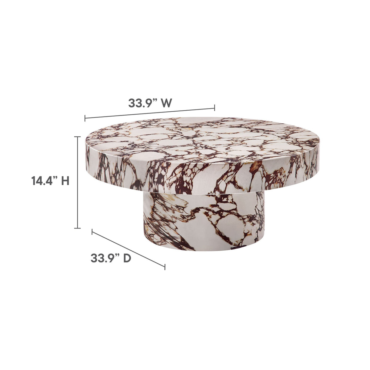 Alora Indoor - Outdoor Patio Concrete Round Coffee Table