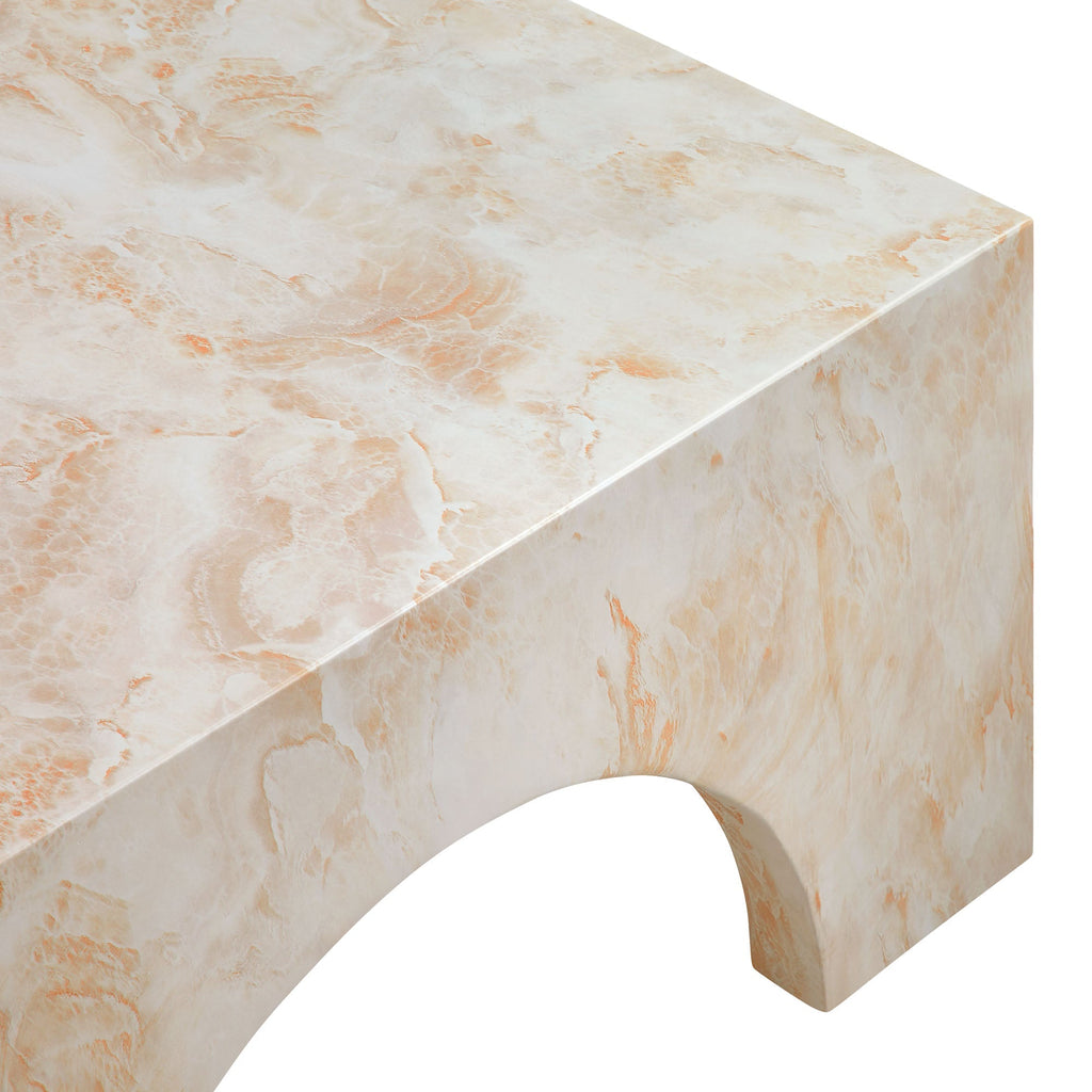 Valen Indoor - Outdoor Patio Arched Concrete Coffee Table