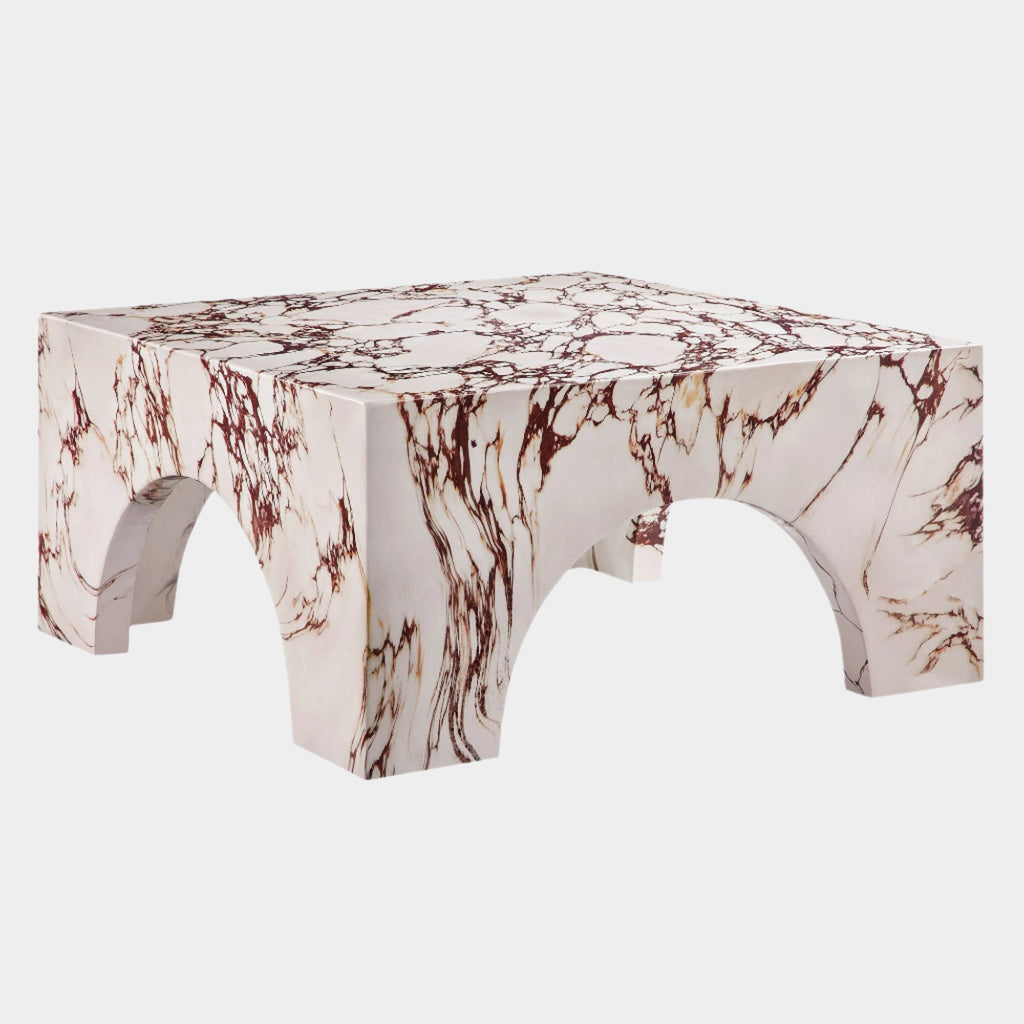 Valen Indoor - Outdoor Patio Arched Concrete Coffee Table