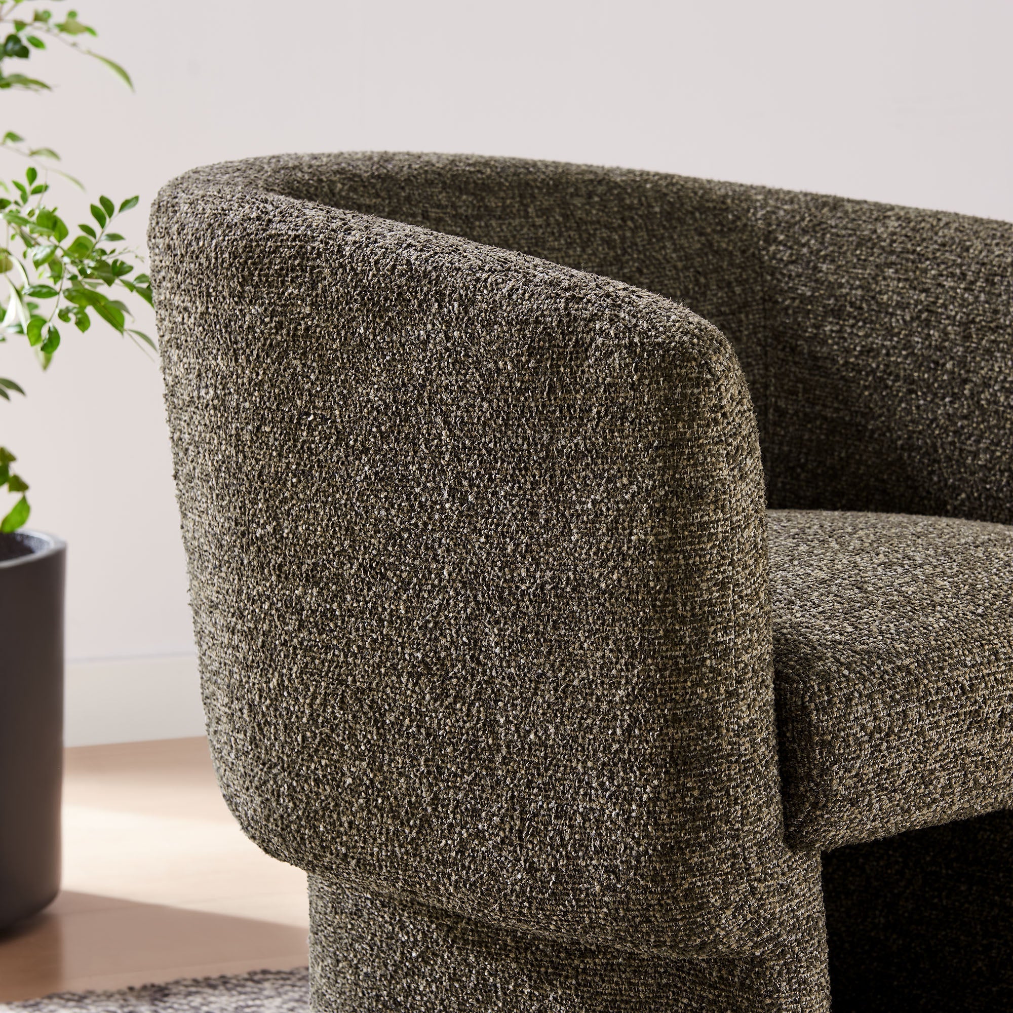 Muse Boucle Fabric Barrel Accent Chair
