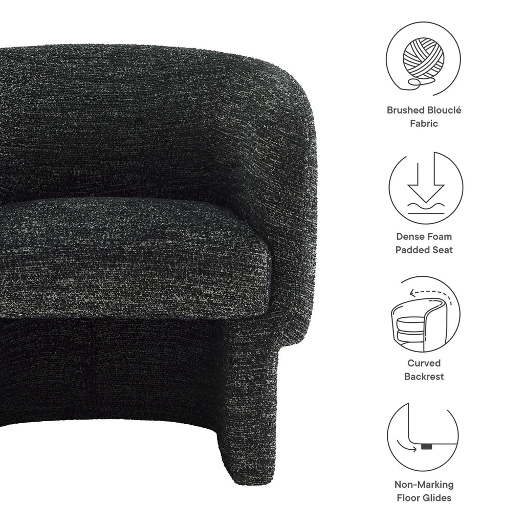 Muse Boucle Fabric Barrel Accent Chair