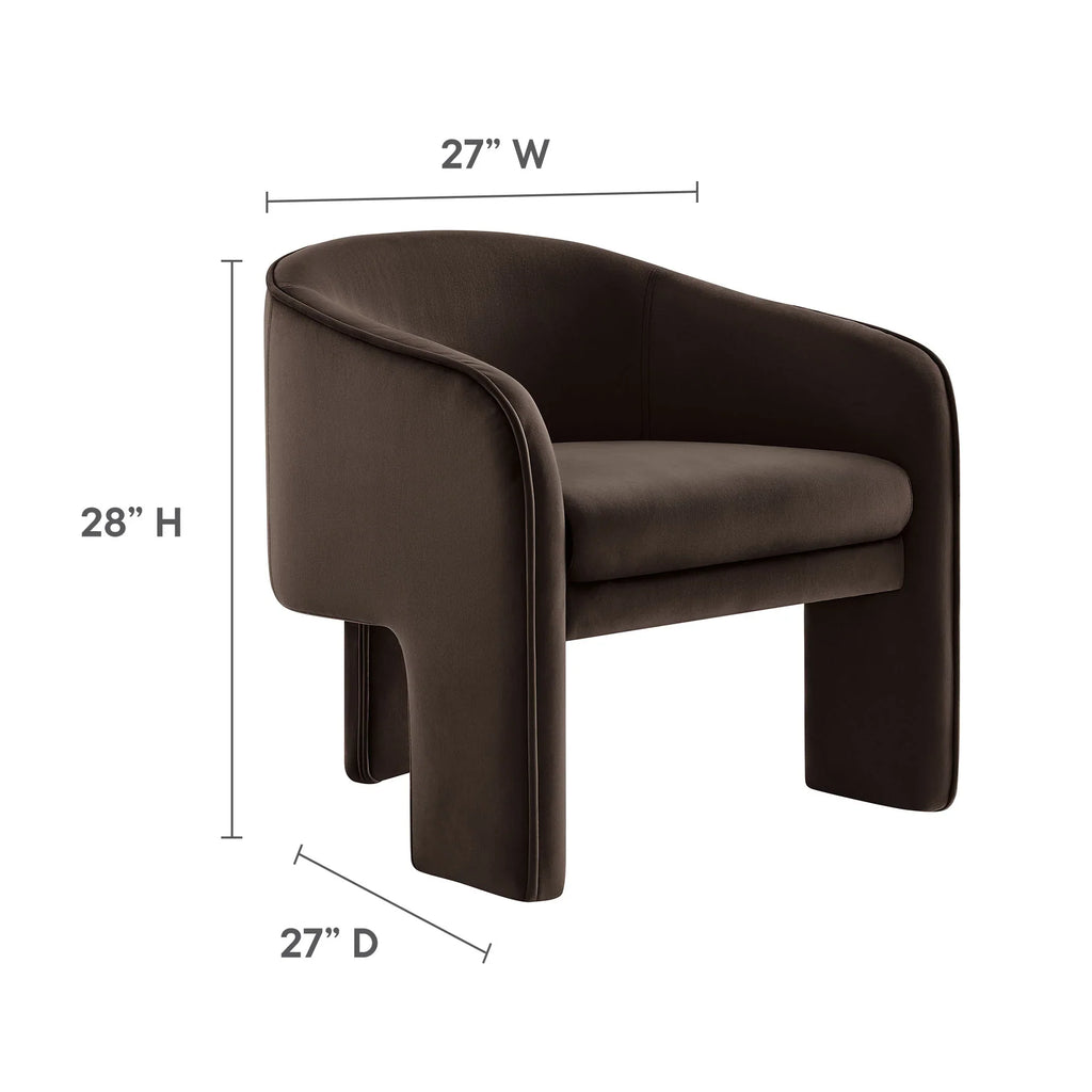 Greer Performance Velvet Upholstered Accent Armchair