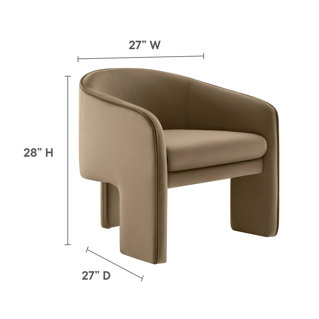 Greer Performance Velvet Upholstered Accent Armchair