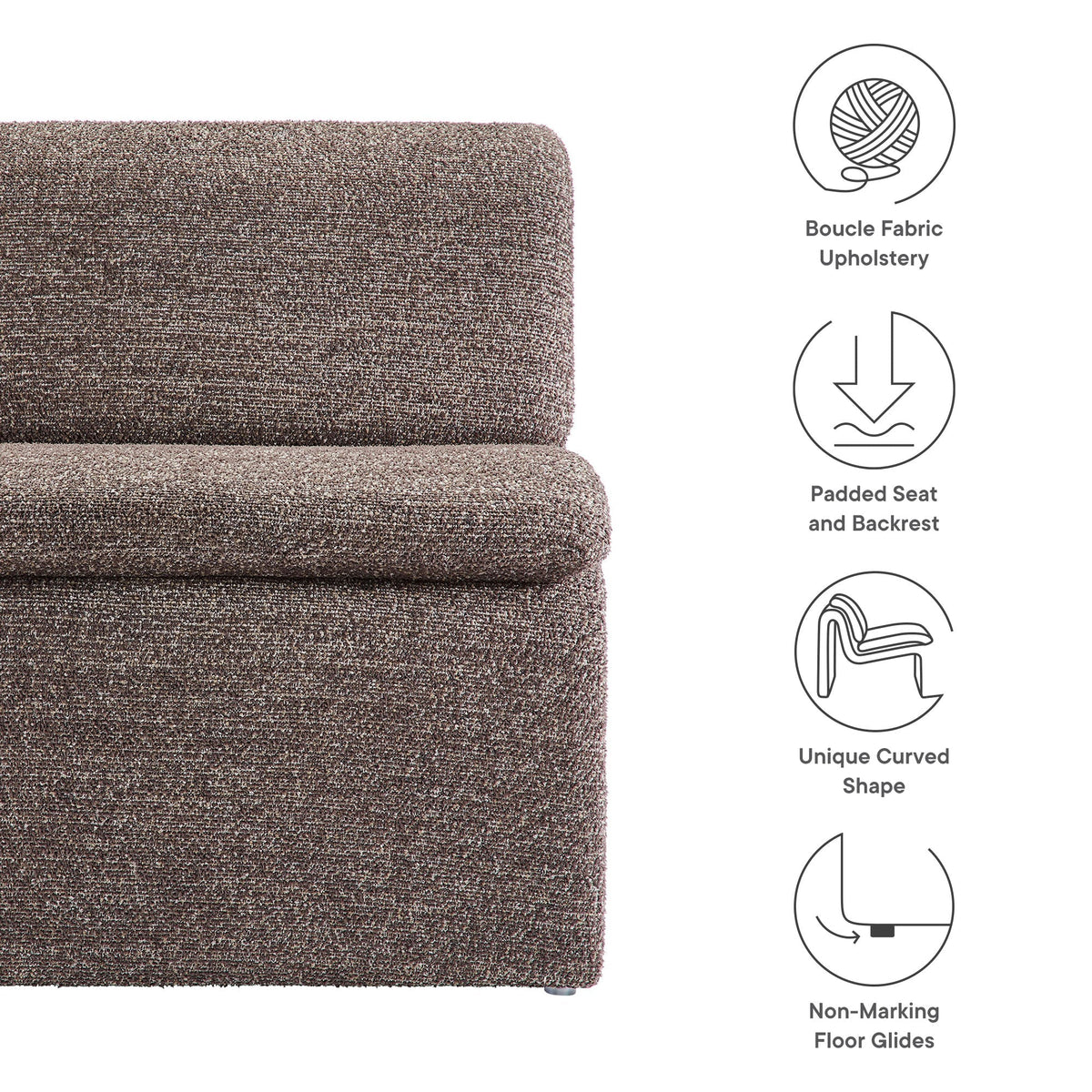 Lume Boucle Upholstered Armless Accent Chair