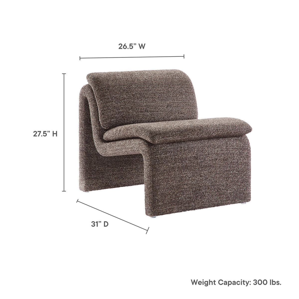 Lume Boucle Upholstered Armless Accent Chair