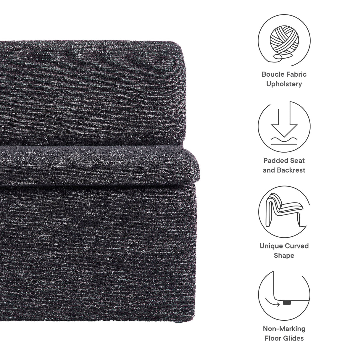 Lume Boucle Upholstered Armless Accent Chair