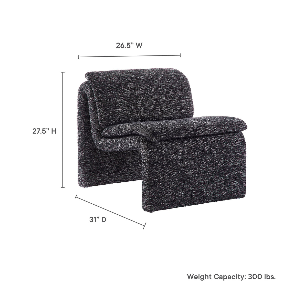 Lume Boucle Upholstered Armless Accent Chair