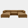Auren 5-Piece Upholstered Vegan Leather Modular U-Shaped Sofa