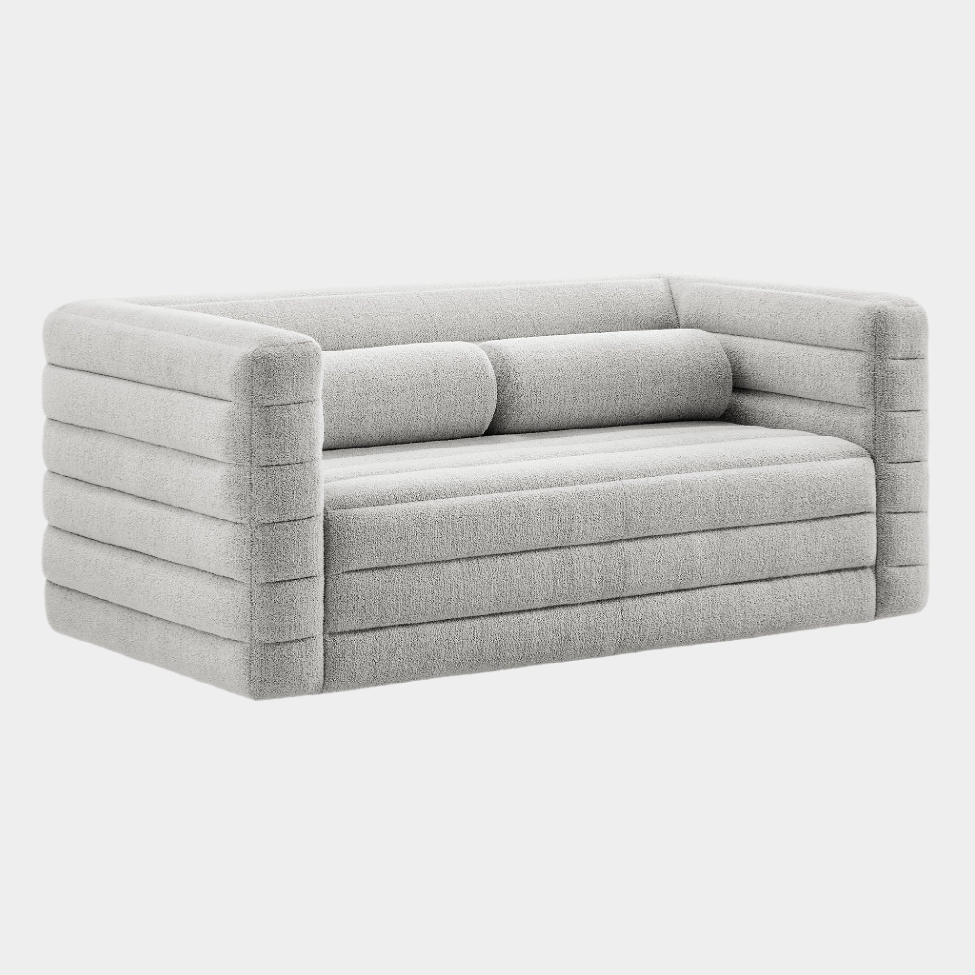 Relle Channel Tufted Boucle Upholstered Loveseat