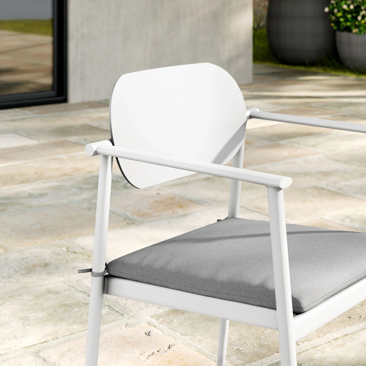 Aeris Stackable Outdoor Patio Aluminum Dining Armchair