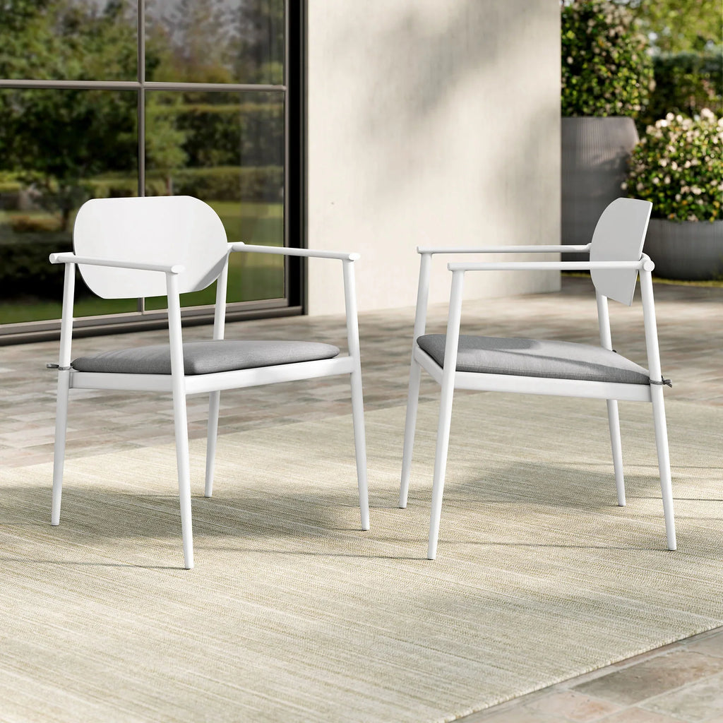Aeris Stackable Outdoor Patio Aluminum Dining Armchair