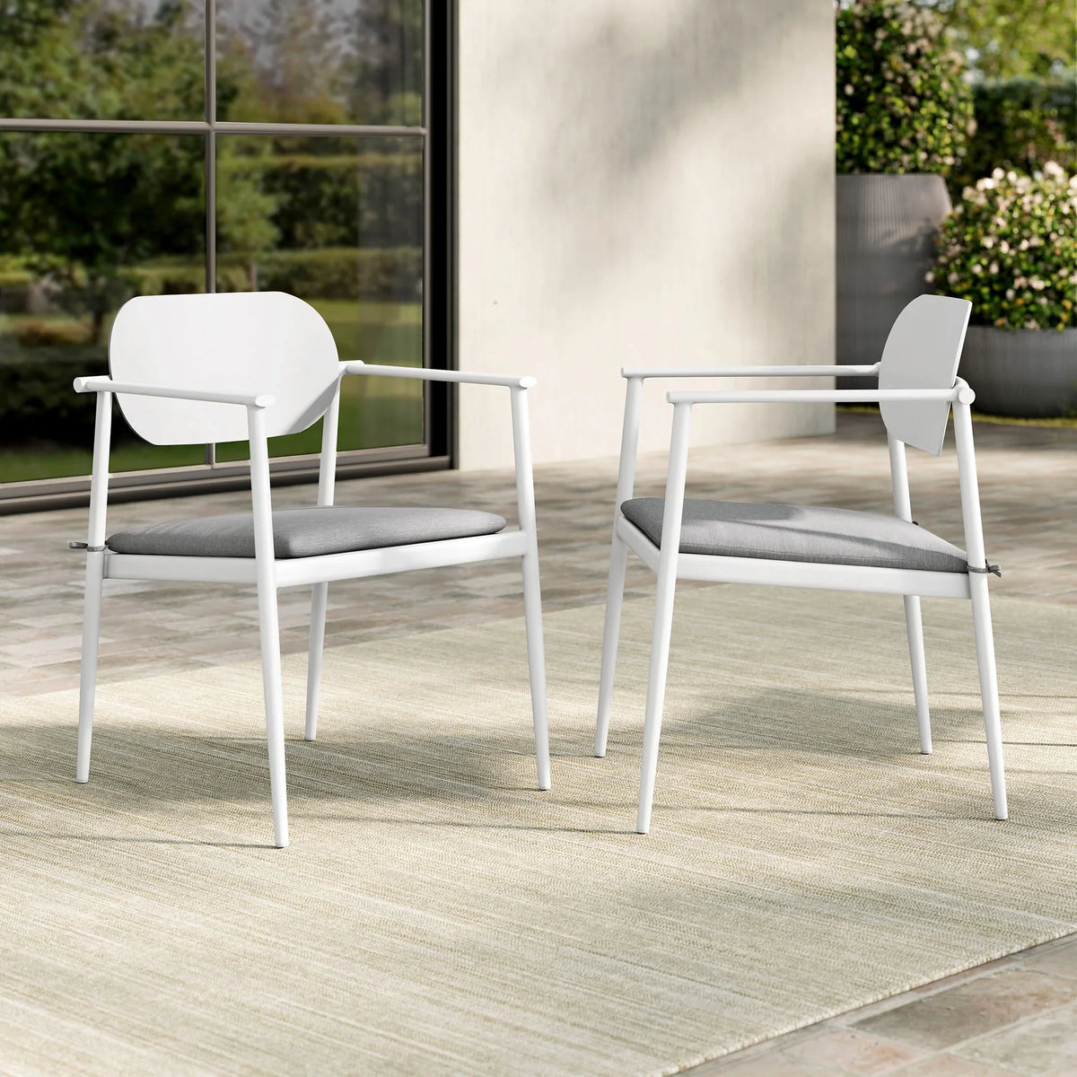 Aeris Stackable Outdoor Patio Aluminum Dining Armchair