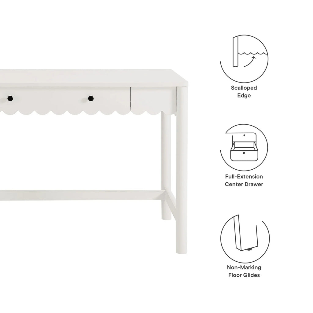 Emmeline 1-Drawer Scallop Writing Desk