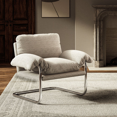 Ansel Boucle Fabric Accent Chair