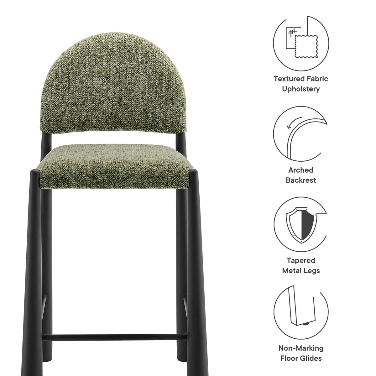 Hayley Upholstered Fabric Counter Stool