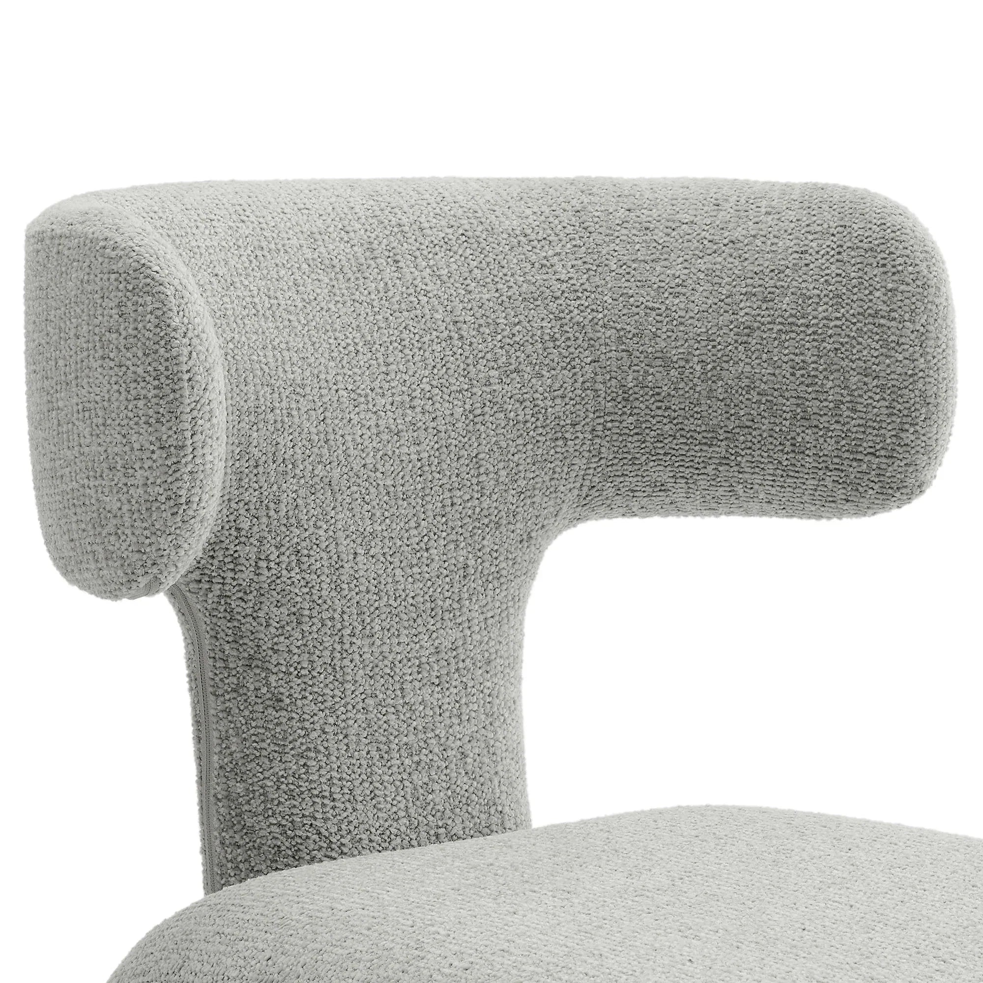 Stellan Curved Back Boucle Upholstered Dining Chair Set of Two
