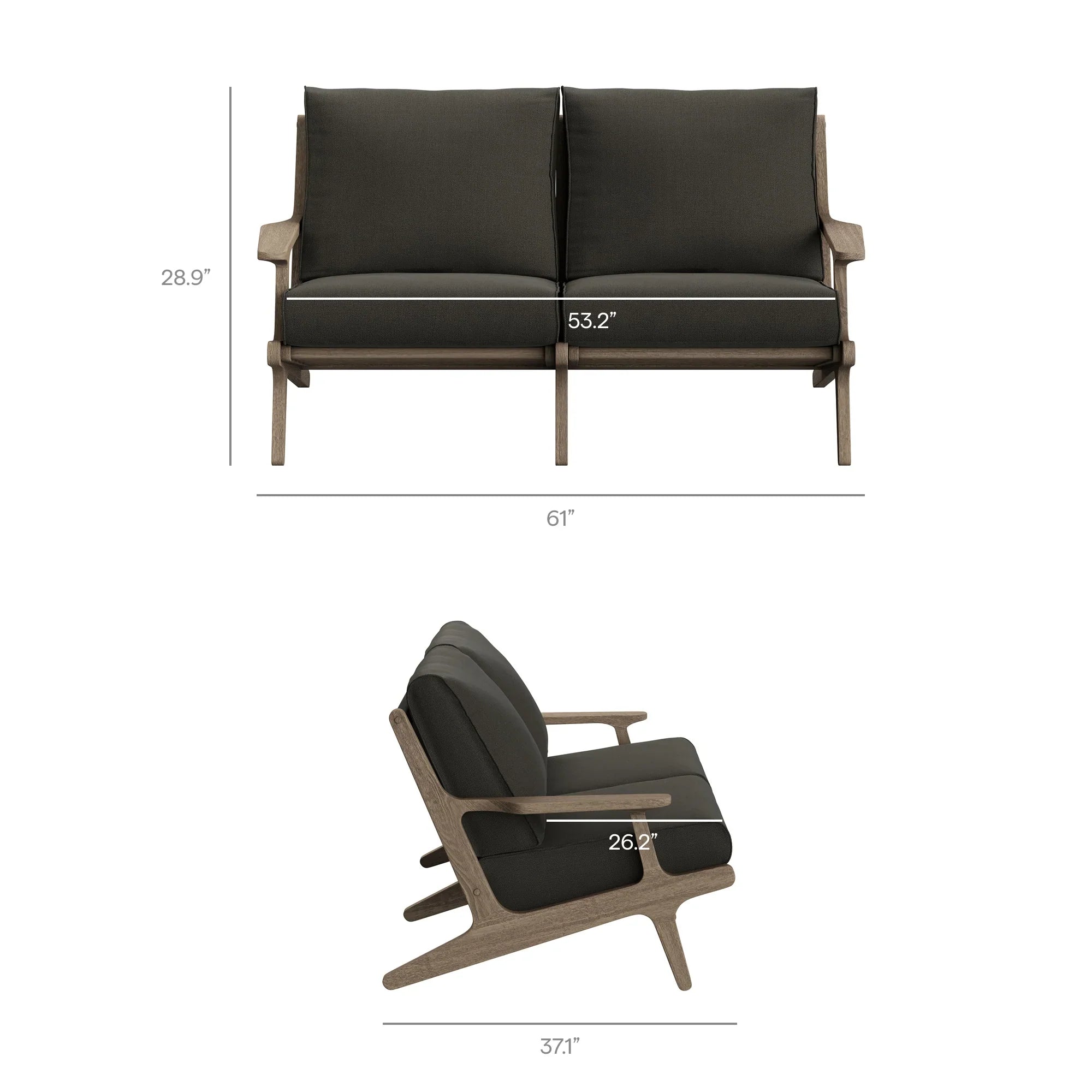 Saratoga Outdoor Teak Wood Loveseat