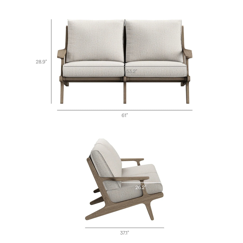 Saratoga Outdoor Teak Wood Loveseat