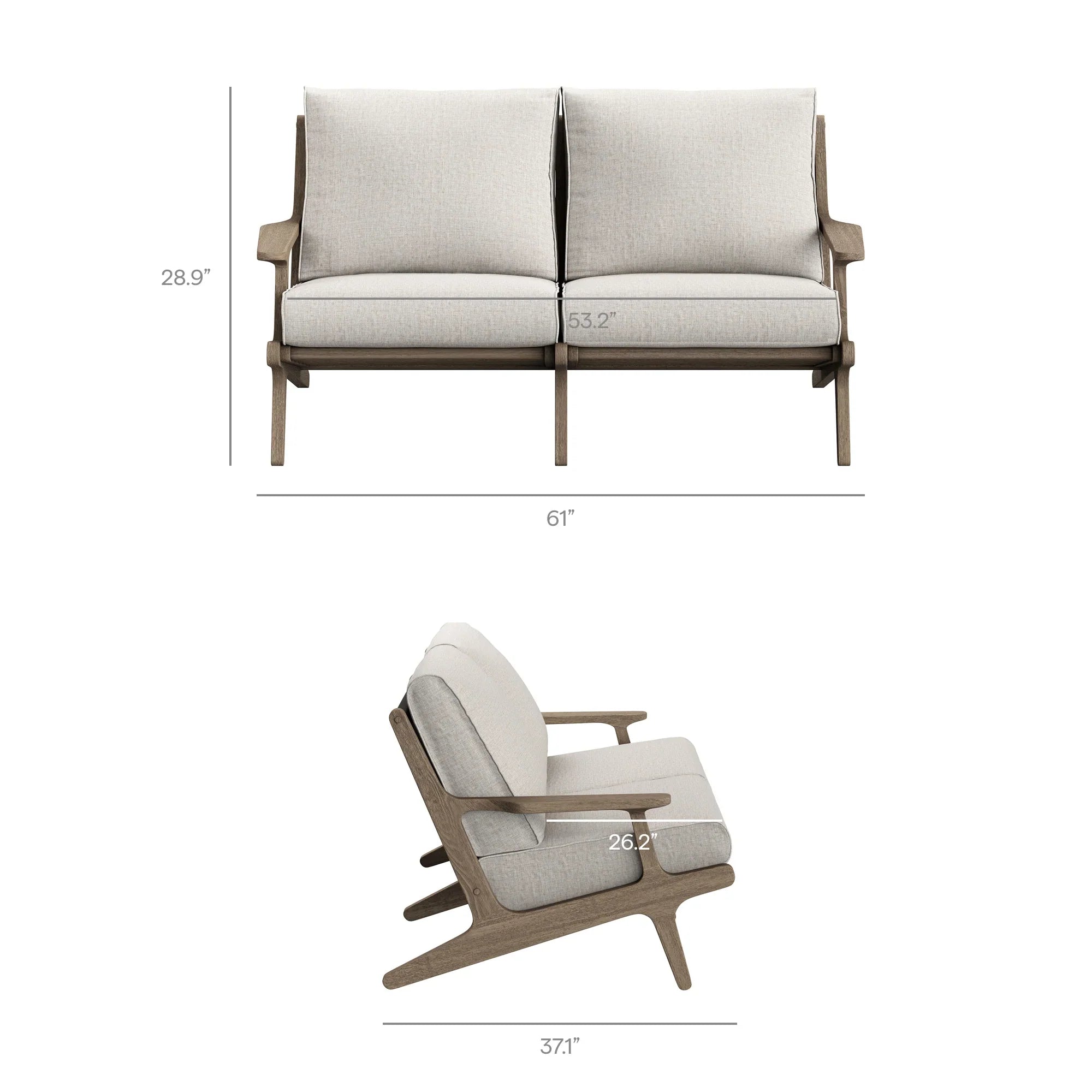 Saratoga Outdoor Teak Wood Loveseat