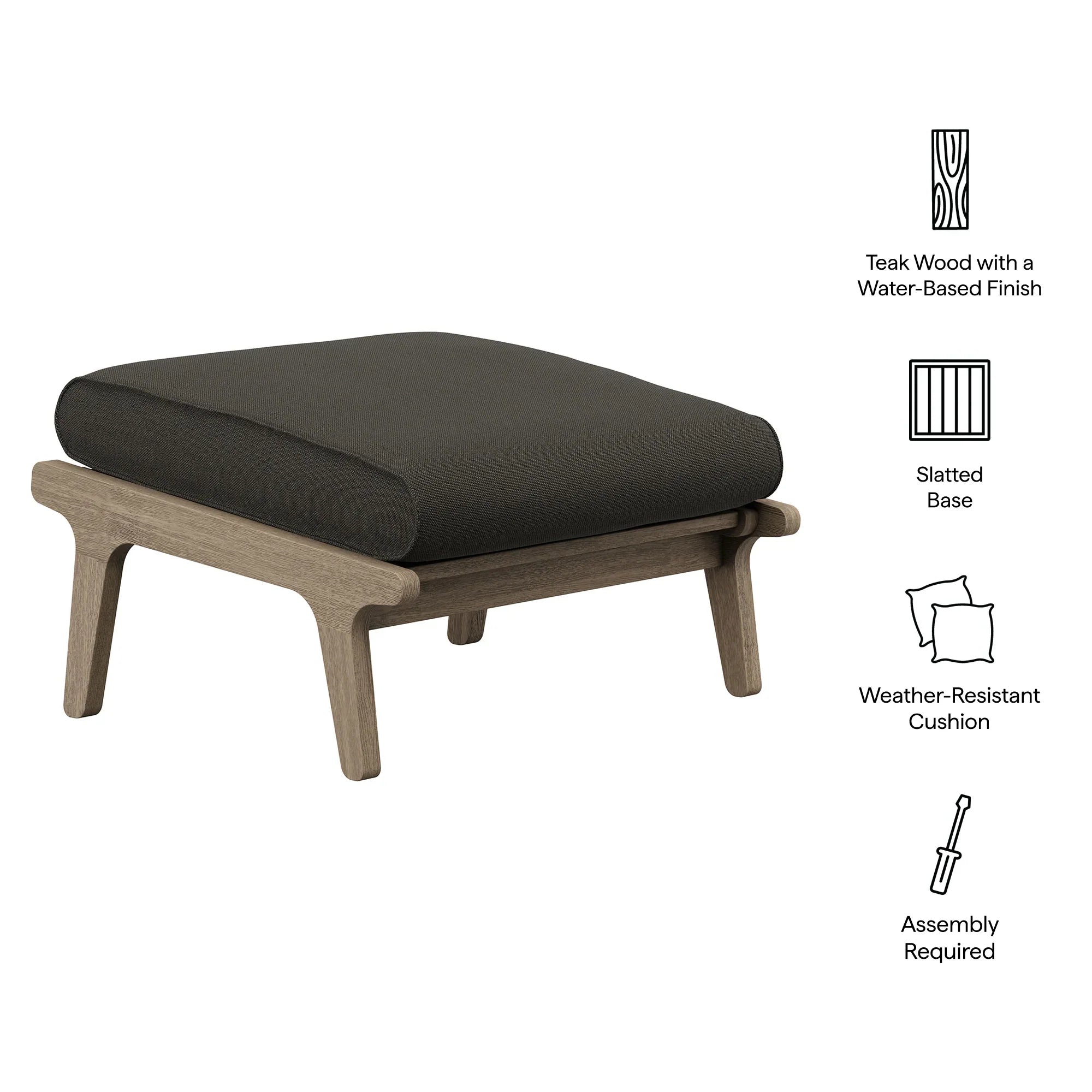 Saratoga Outdoor Teak Ottoman