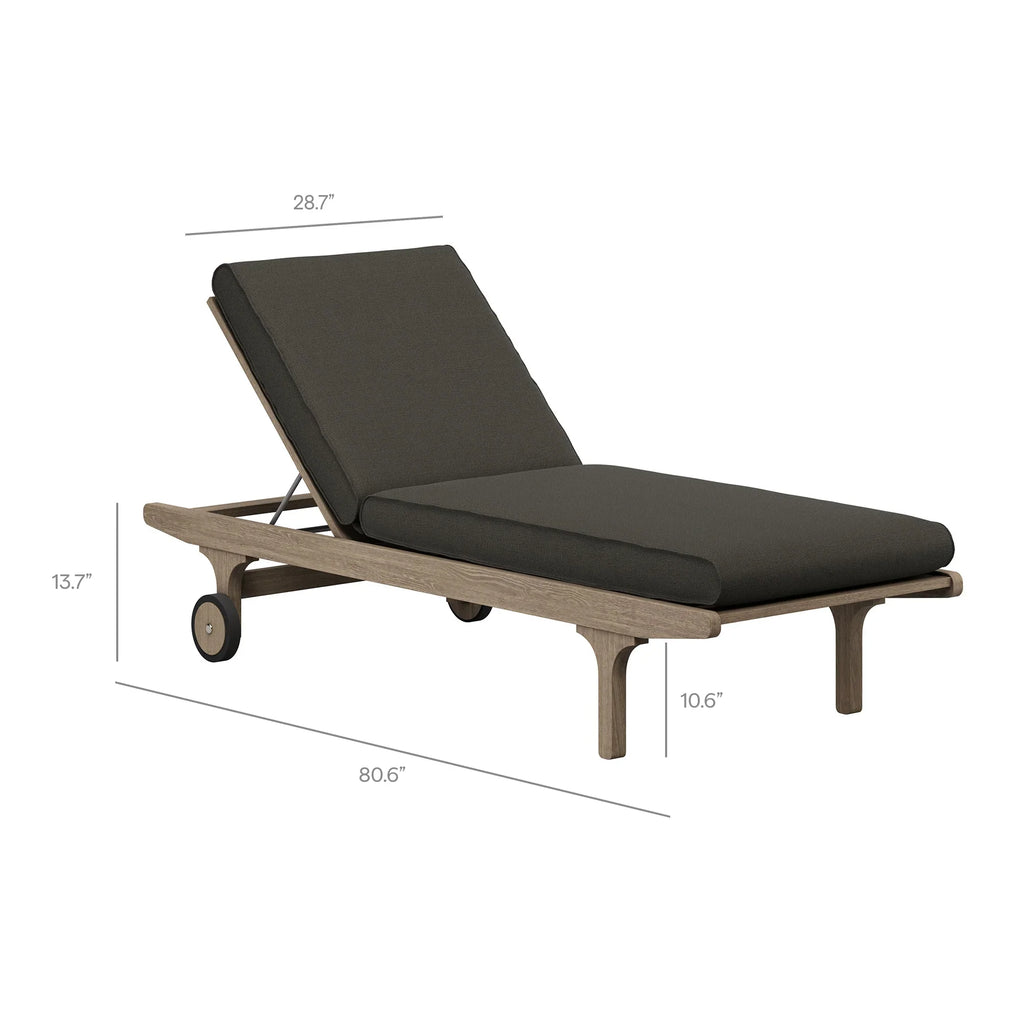 Saratoga Outdoor Teak Chaise Lounge Chair