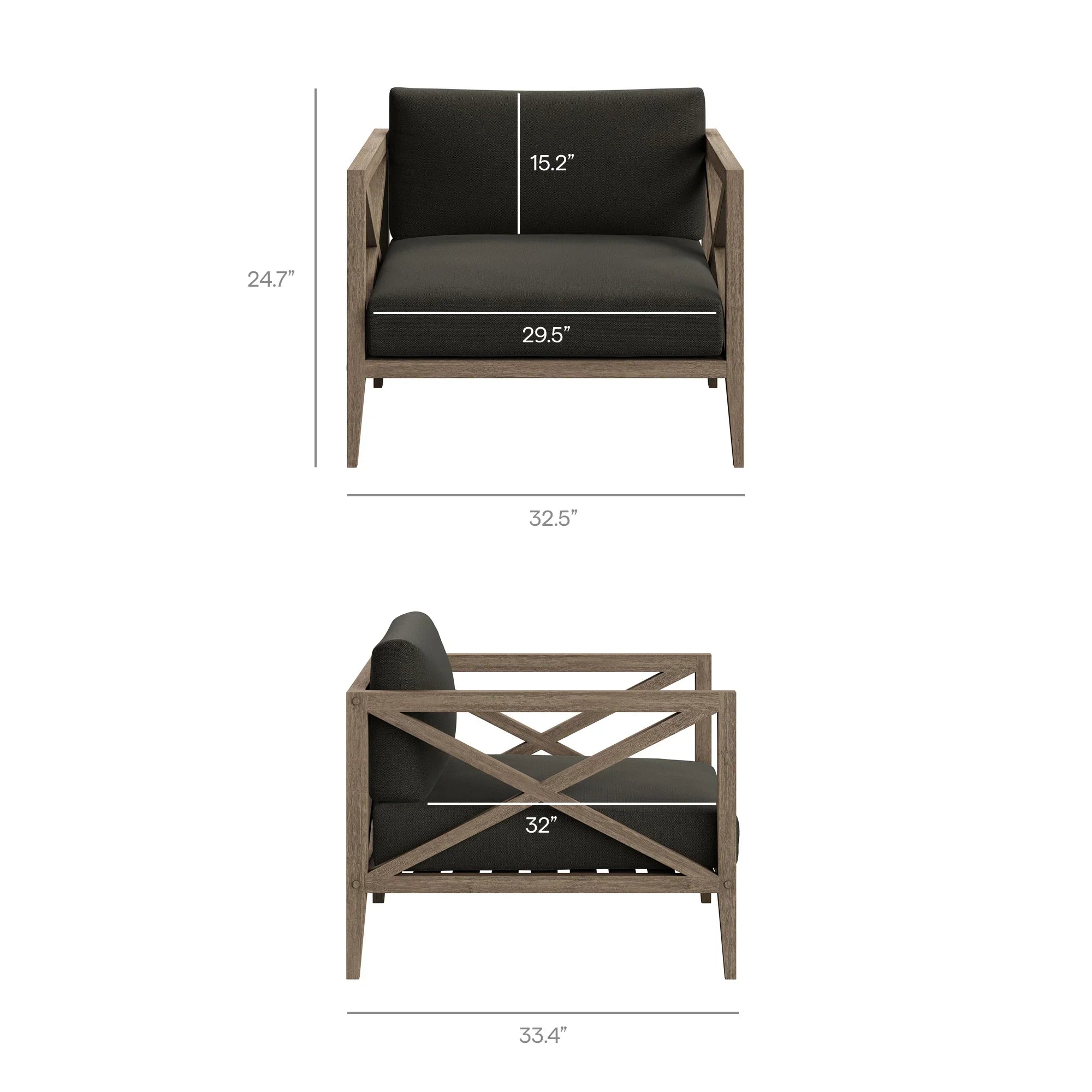 Northlake Outdoor Patio Teak Armchair
