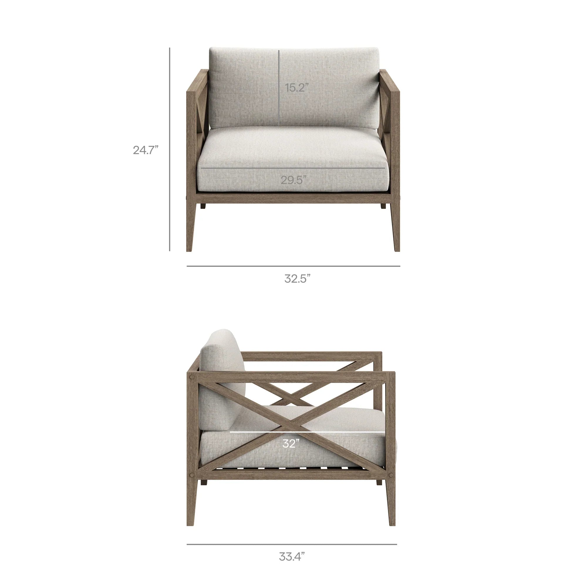 Northlake Outdoor Patio Teak Armchair