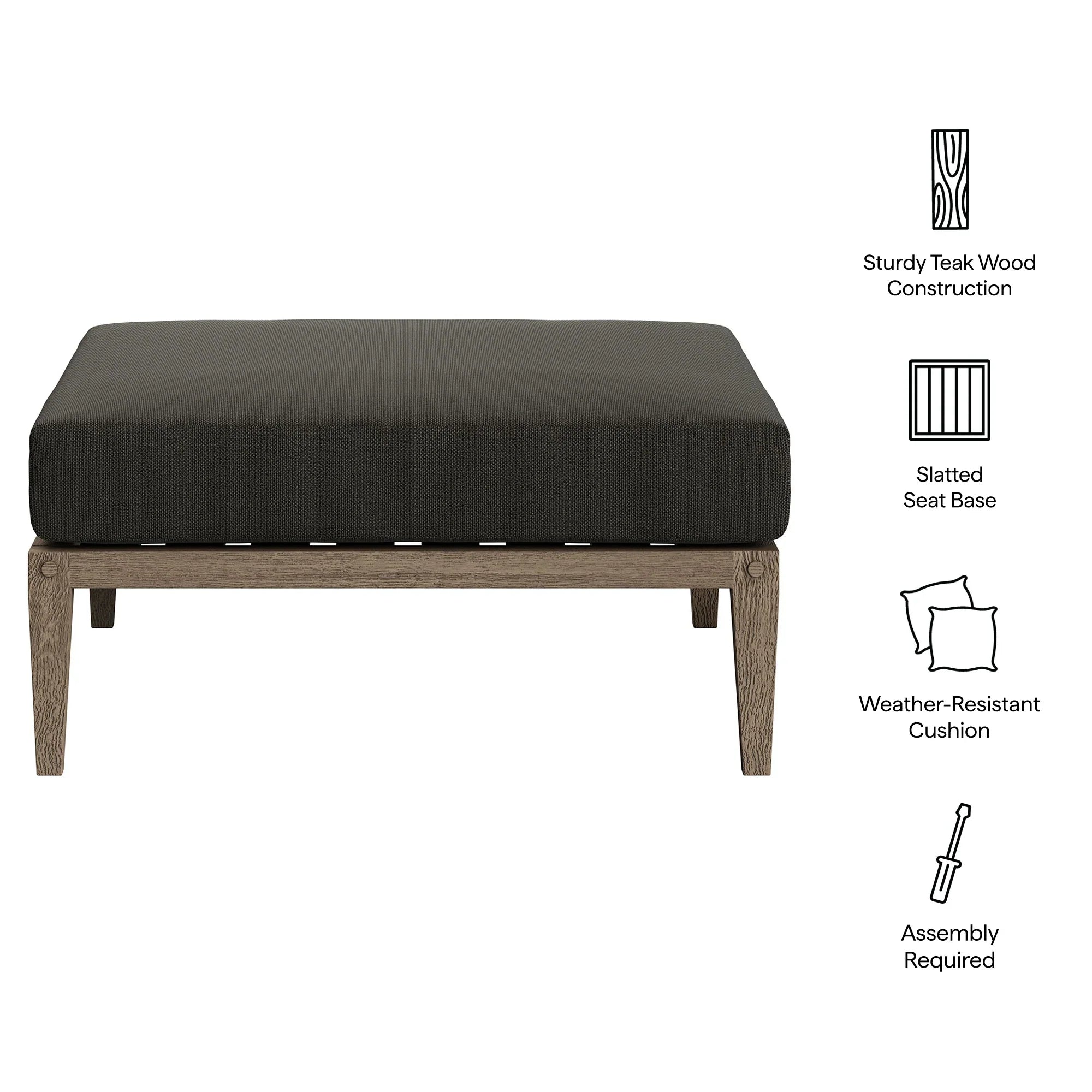 Northlake Outdoor Teak Ottoman