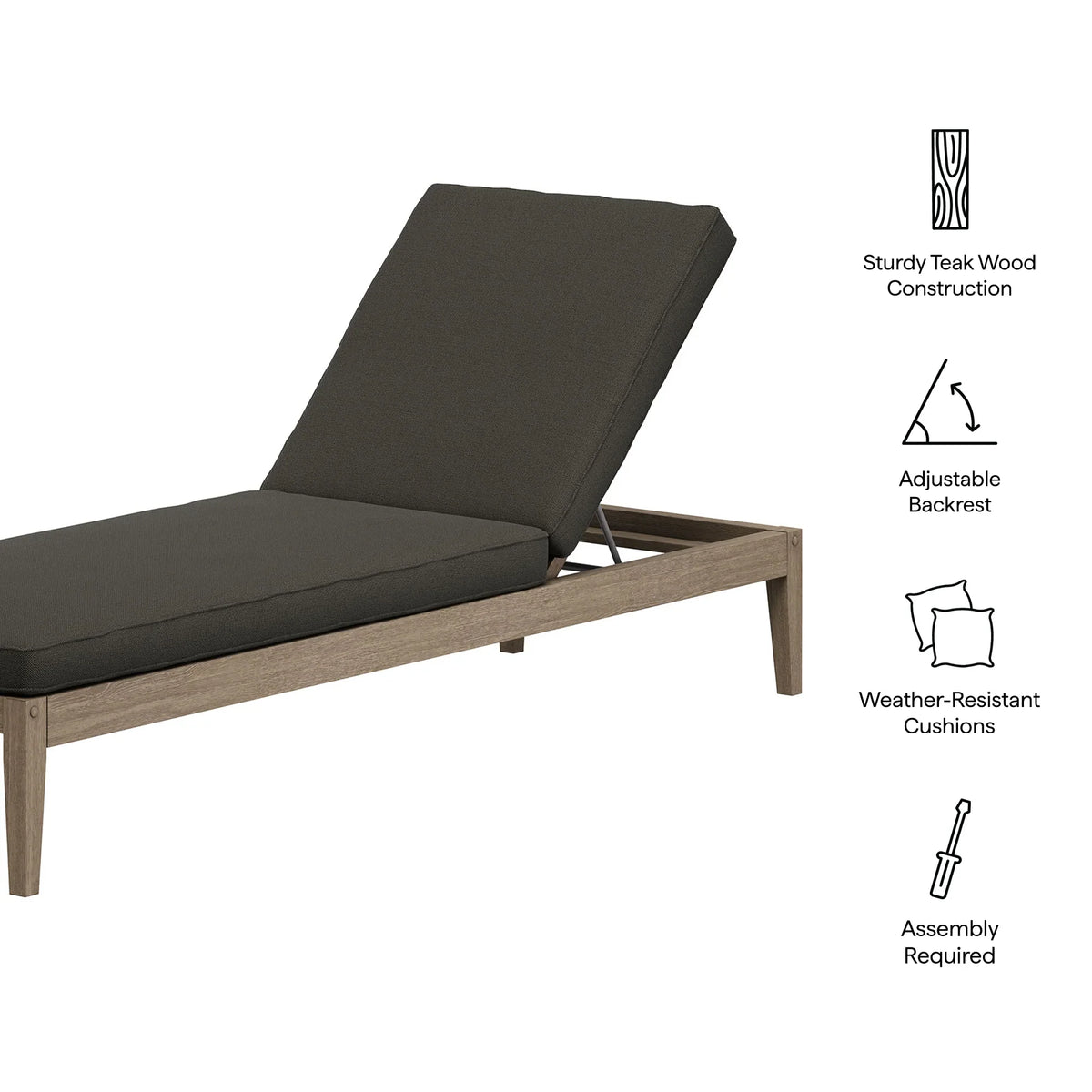 Northlake Outdoor Teak Chaise Lounge