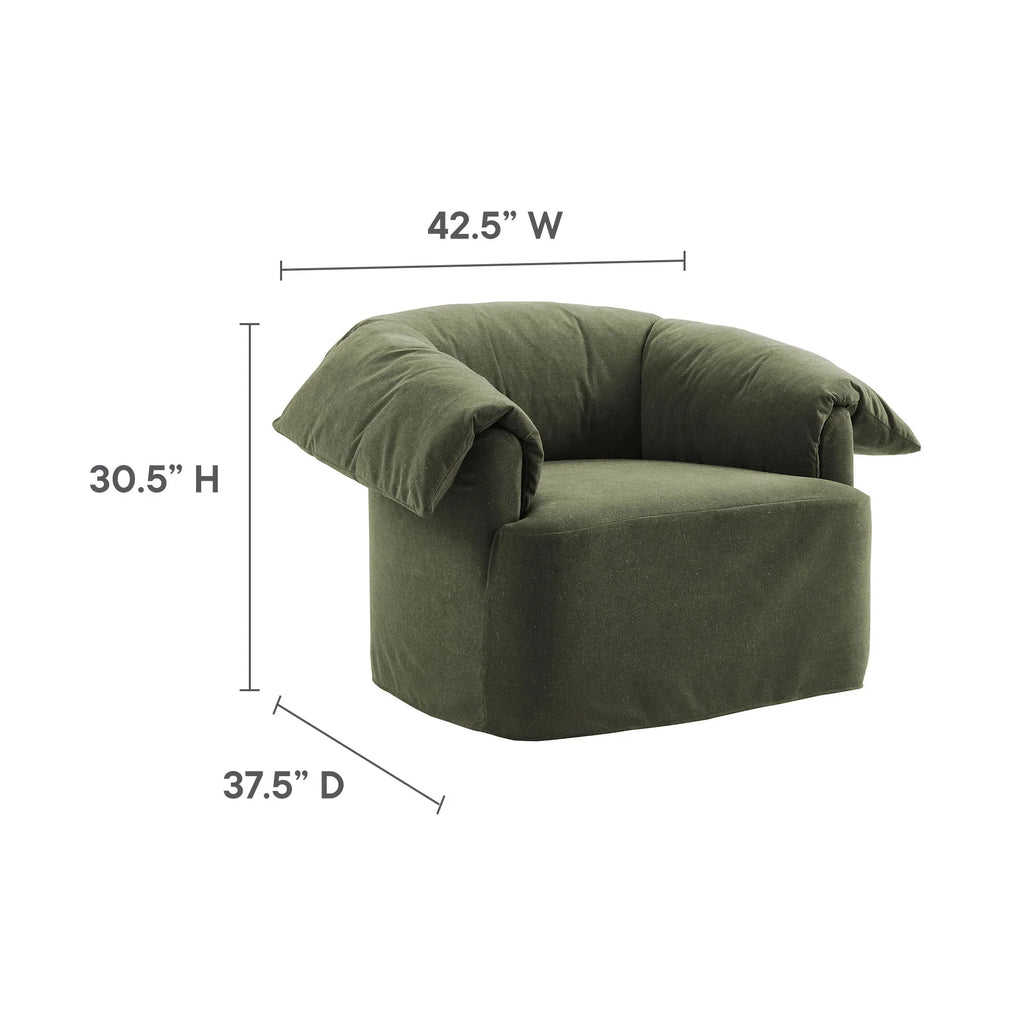 Lark Slipcovered Fabric Oversized Armchair