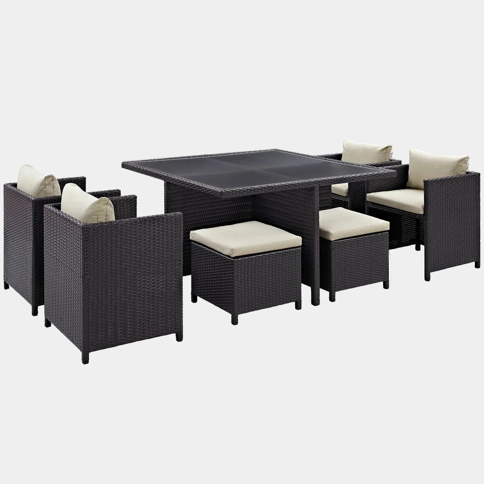 Inverse 9 Piece Outdoor Patio Dining Set