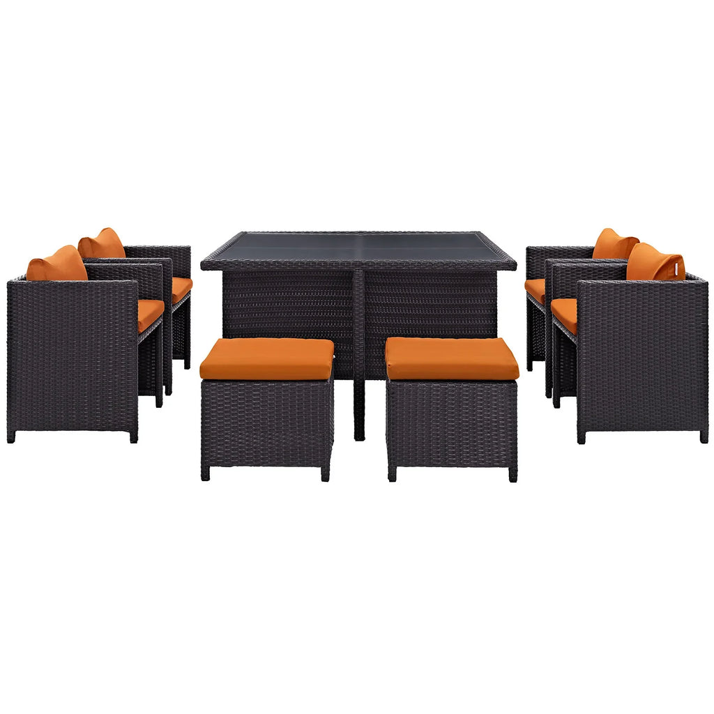 Inverse 9 Piece Outdoor Patio Dining Set
