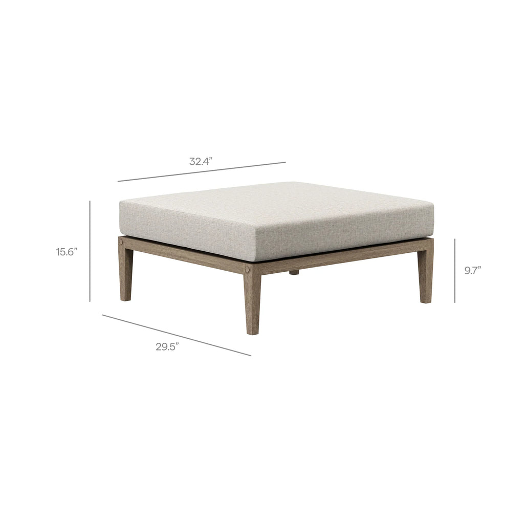 Northlake Outdoor Teak Wood Loveseat and Ottoman Set