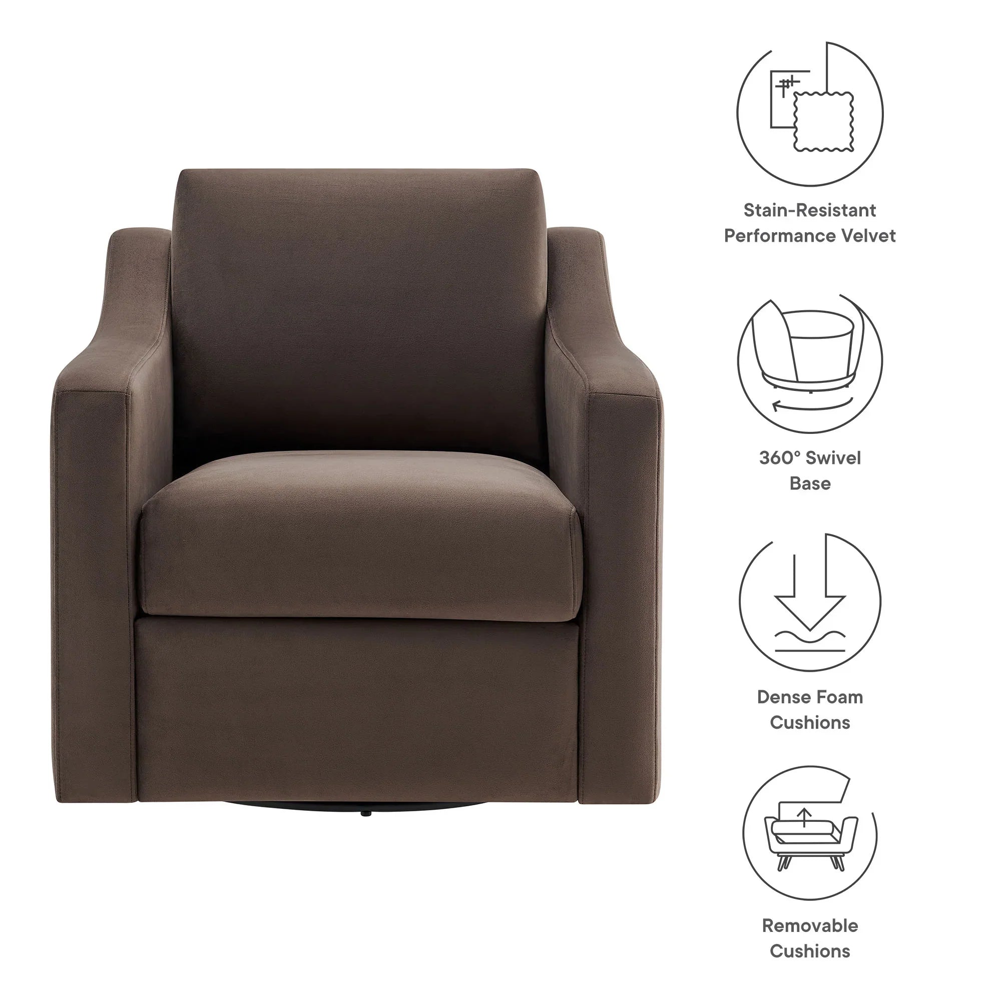 Liora Performance Velvet Armchair