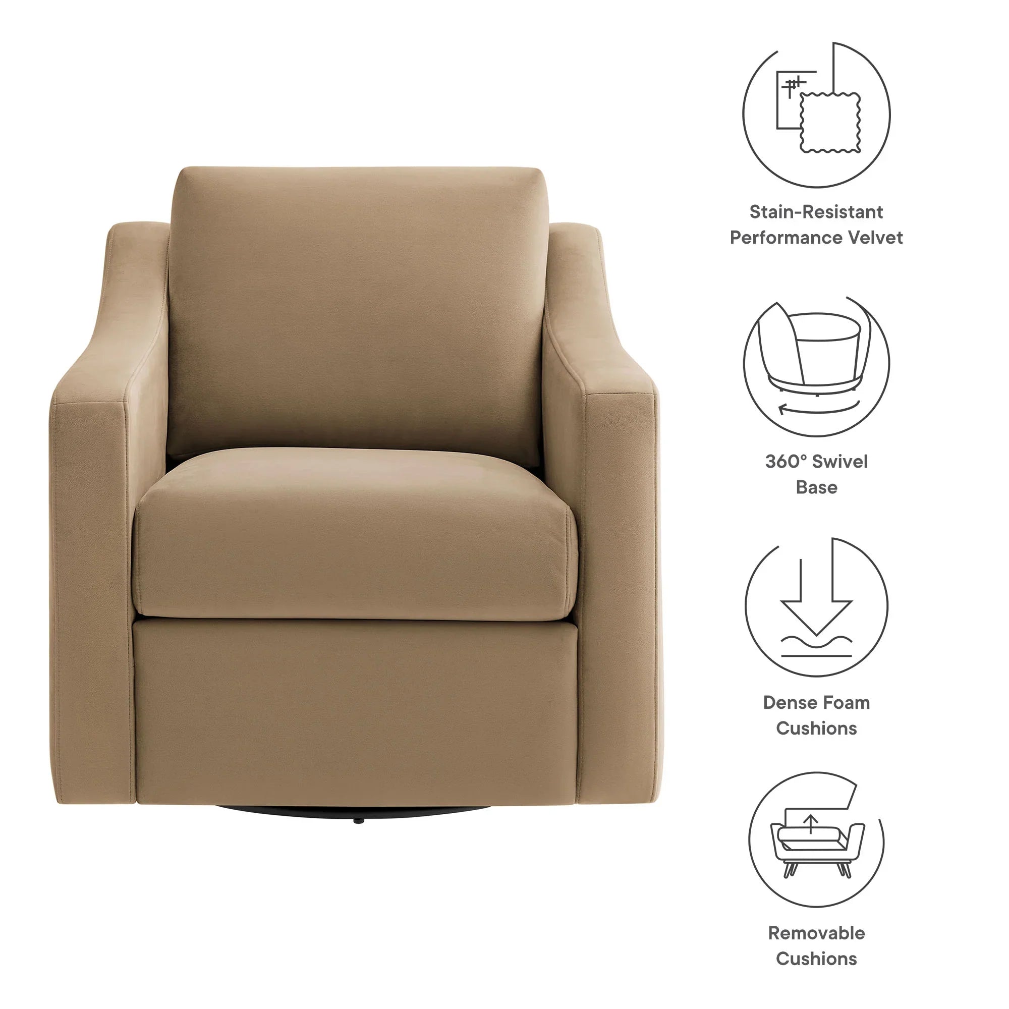 Liora Performance Velvet Armchair