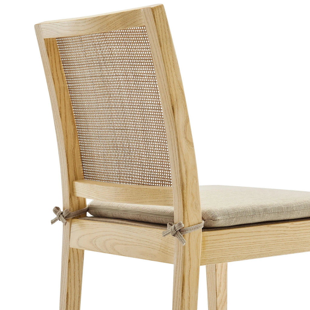 Ovard Wood and Rattan Dining Chair in Natural