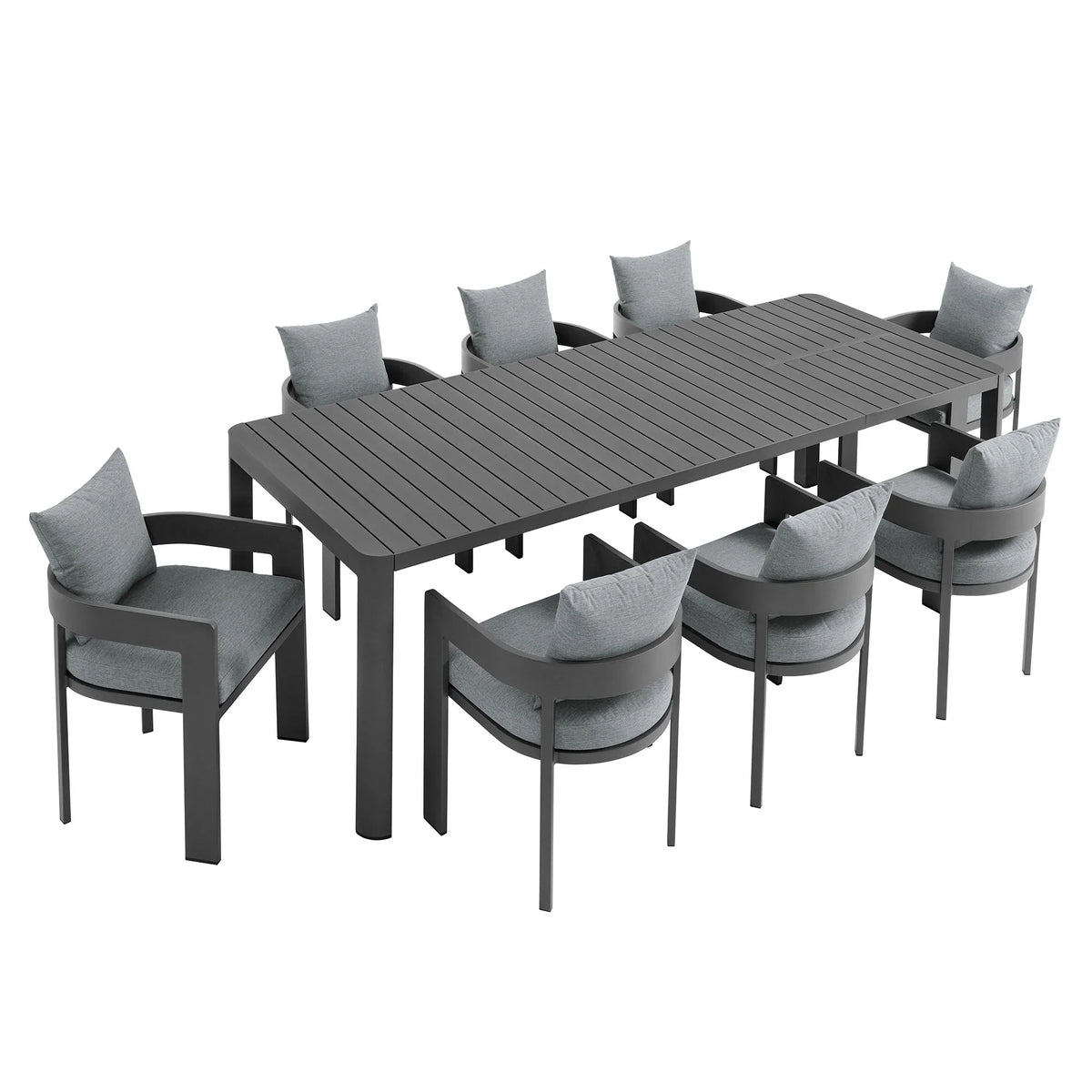 Tahoe 9-Piece Outdoor Patio Aluminum Dining Set
