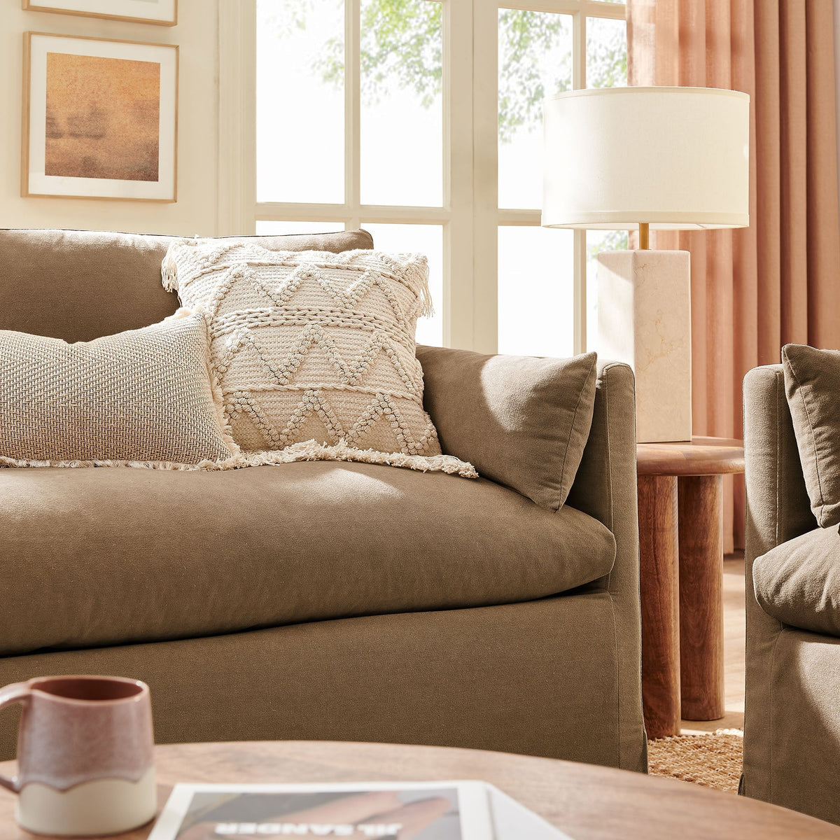Wellfleet Slipcovered Linen-Blend Loveseat