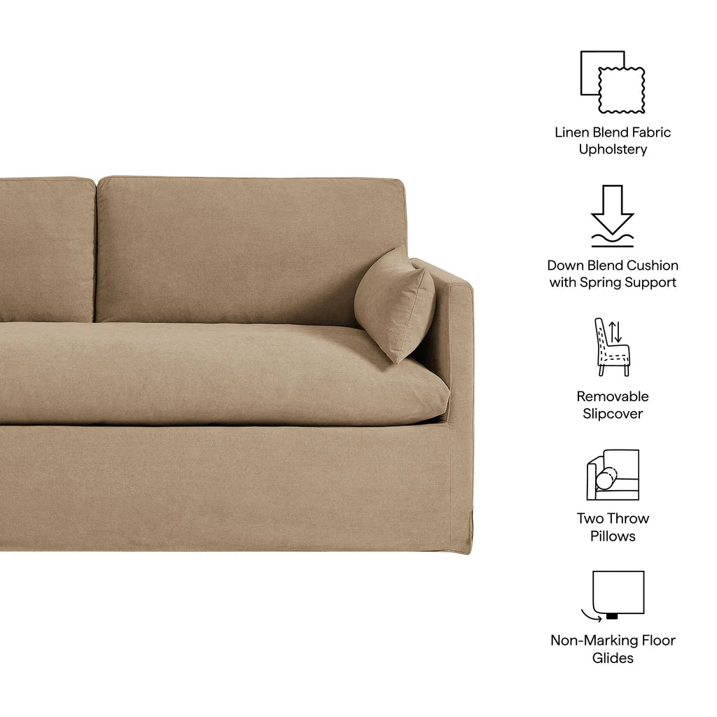 Wellfleet Slipcovered Linen-Blend Loveseat