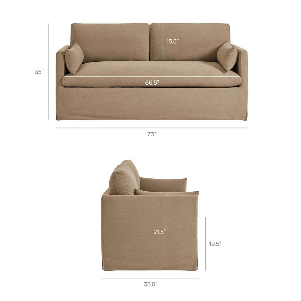 Wellfleet Slipcovered Linen-Blend Loveseat
