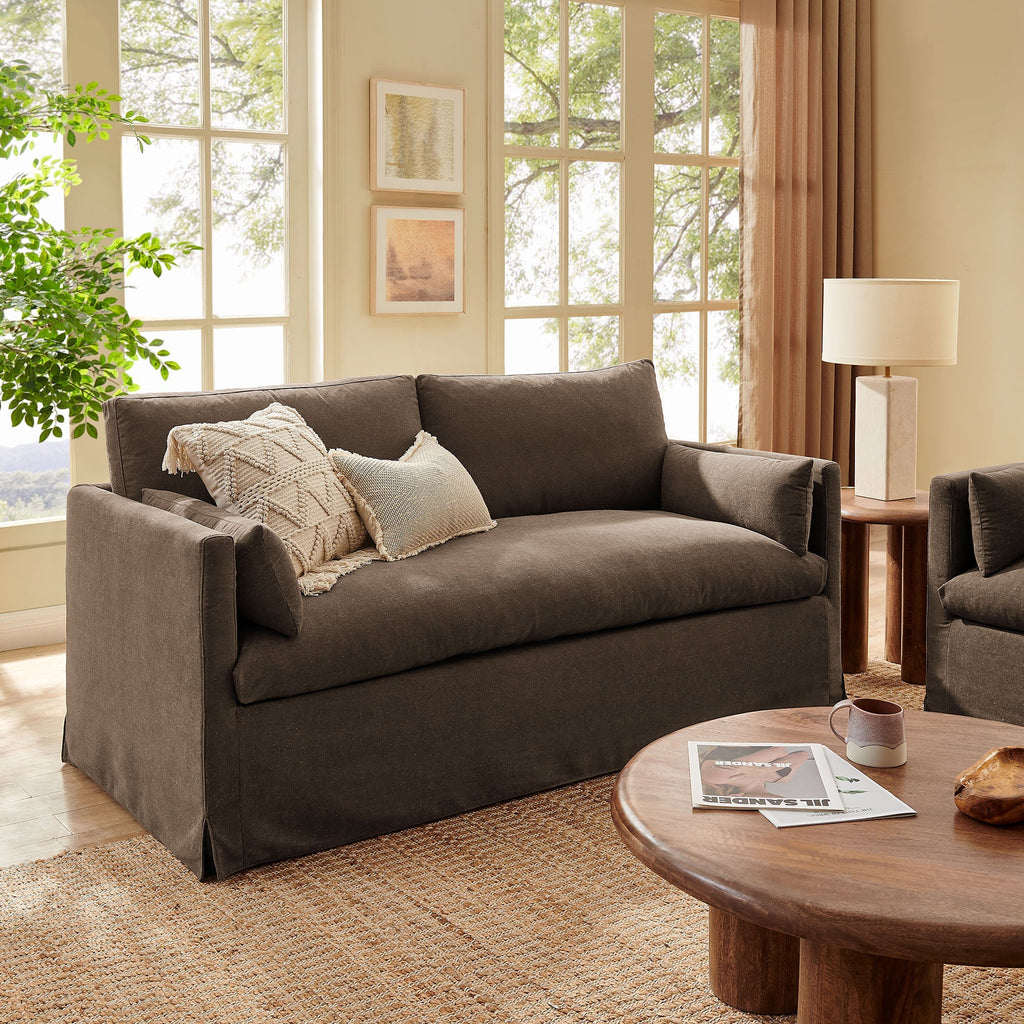 Wellfleet Slipcovered Linen-Blend Loveseat