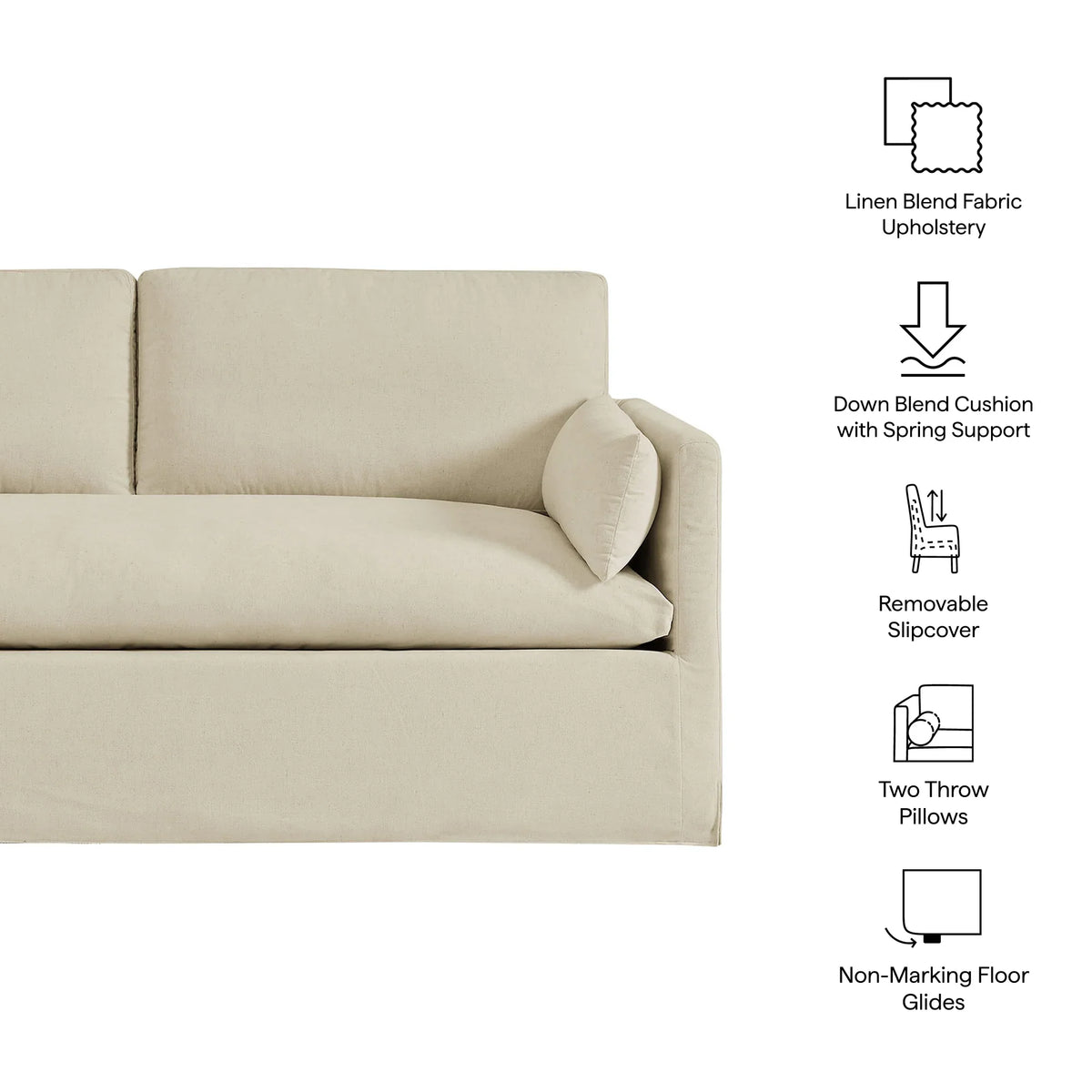 Wellfleet Slipcovered Linen-Blend Loveseat