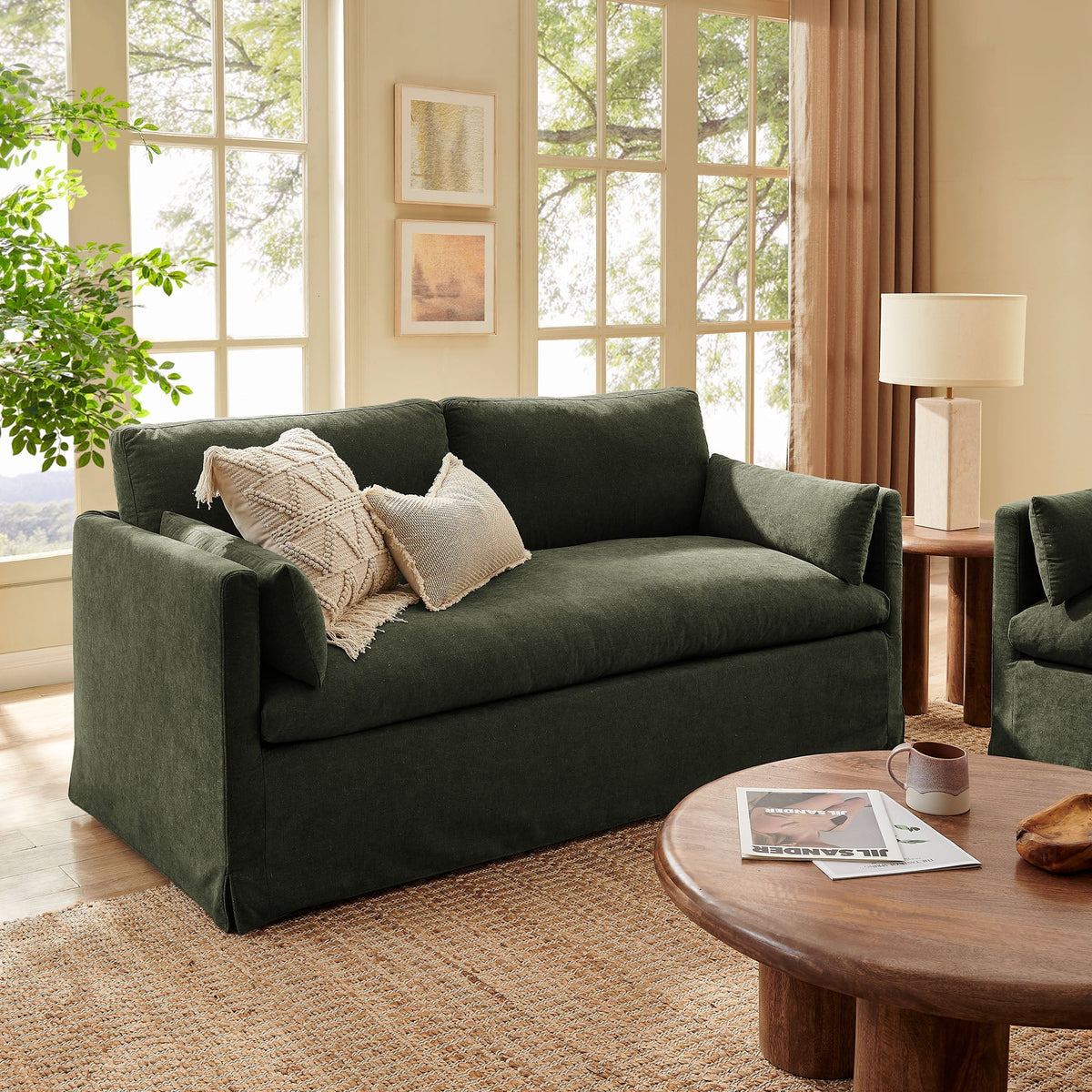 Wellfleet Slipcovered Linen-Blend Loveseat