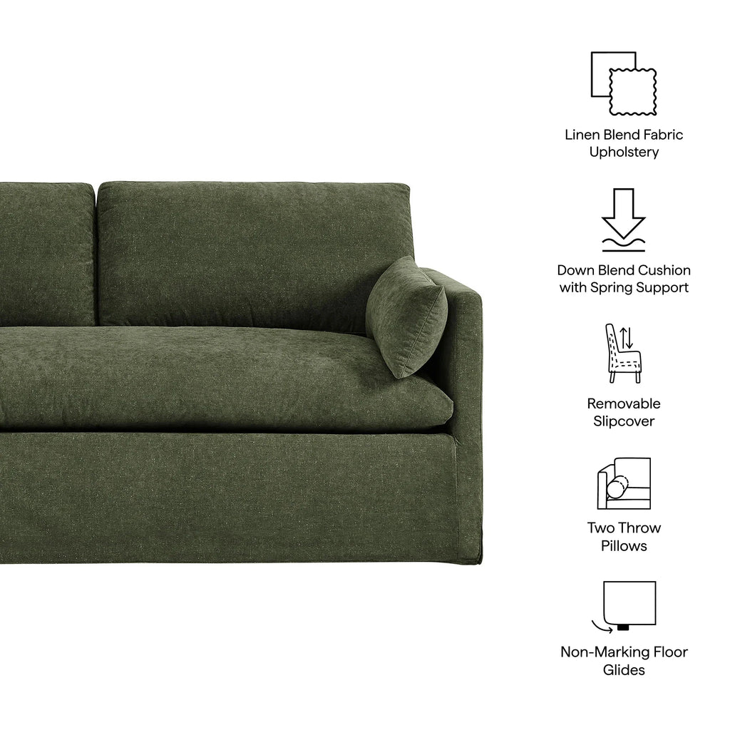 Wellfleet Slipcovered Linen-Blend Loveseat