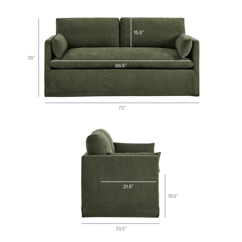 Wellfleet Slipcovered Linen-Blend Loveseat