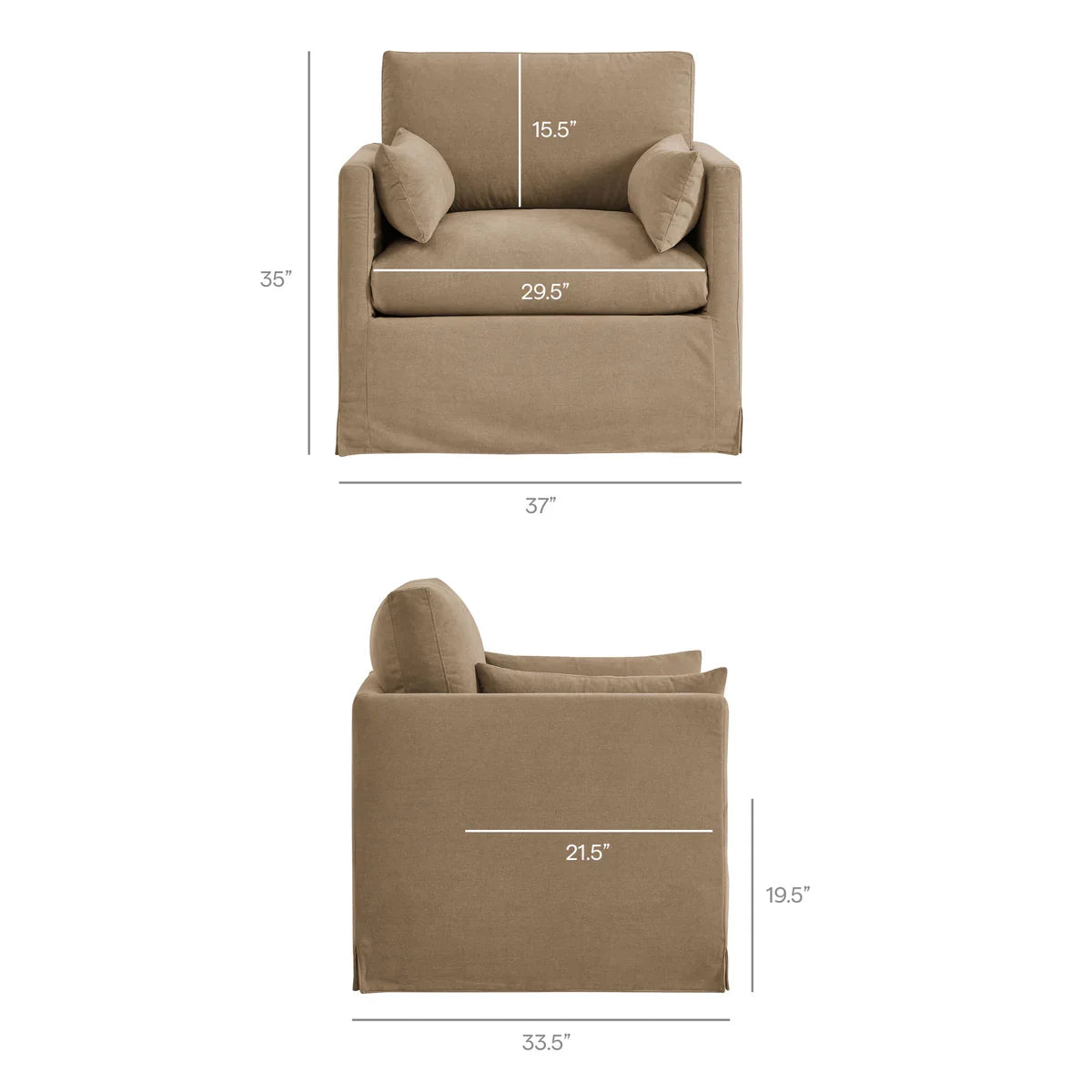 Wellfleet Slipcovered Linen-Blend Armchair