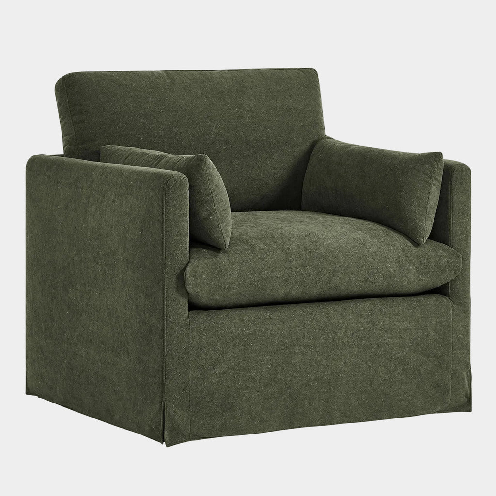 Wellfleet Slipcovered Linen-Blend Armchair